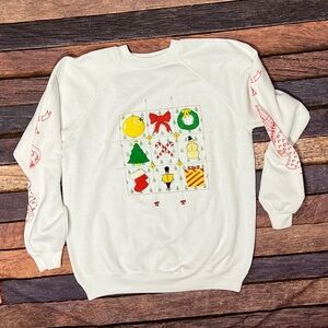 Vintage 80s Ugly Christmas Sweater Party Tic Tac Toe Xmas Sweatshirt